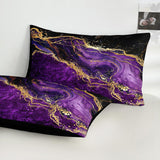 Black Gold Comforter Set Purple Marble Bedding Set King Black Marble Stone Abstract Artwork Bedroom Decor Black Marble