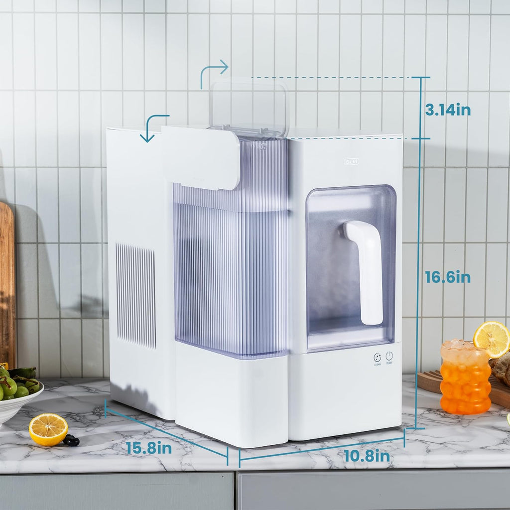 Nugget Ice Maker 40lbs/Day,Countertop Pellet Ice Machine,Large Gallon Side Water Tank&Self-Cleaning,Pellet Ice