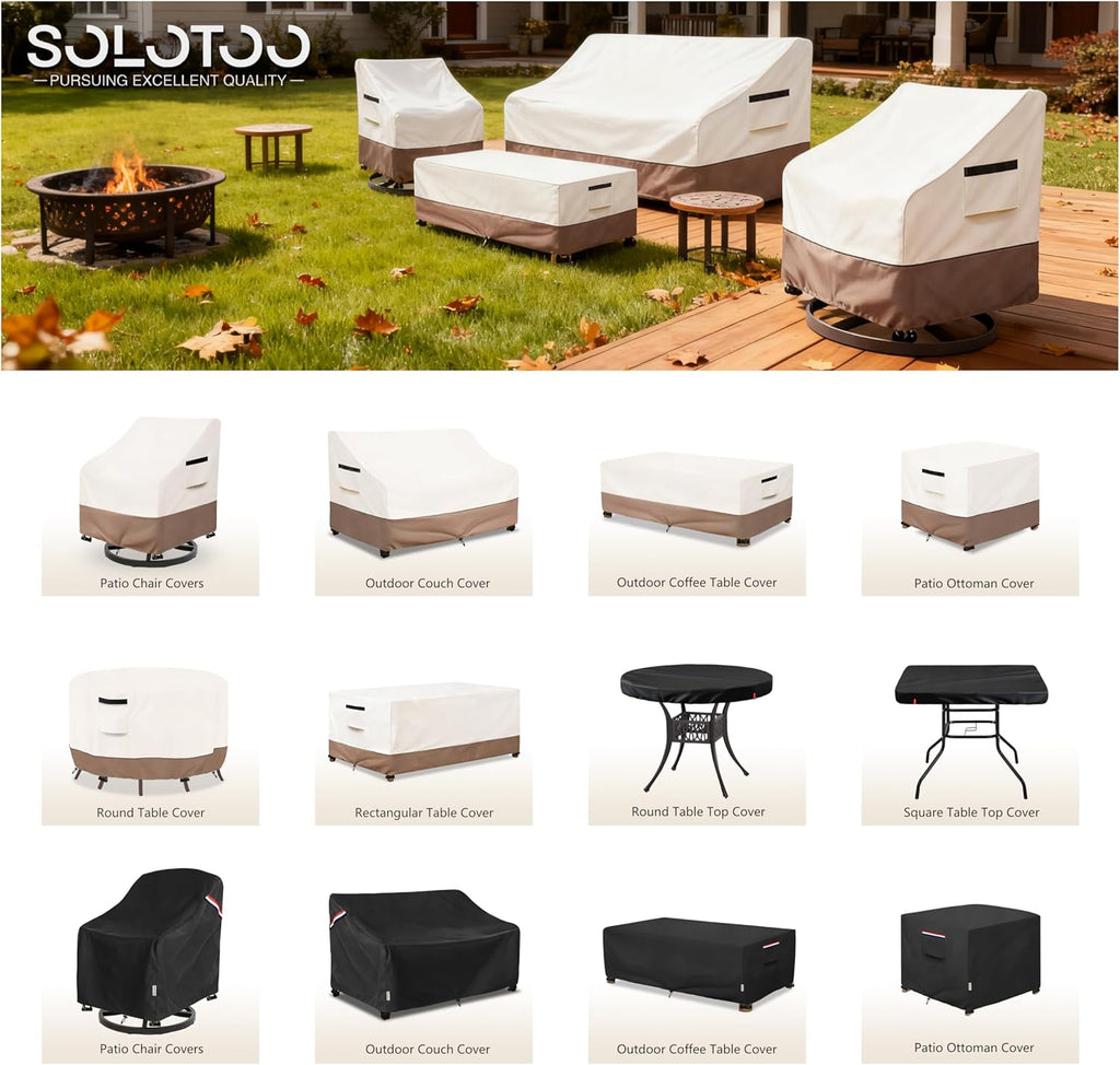 Round Outdoor Table Cover Waterproof, 54" Dia x 28" H
