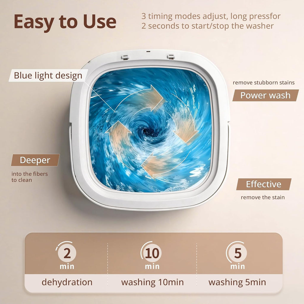 Portable Washing Machine, Mini Washer, 18L Upgraded with Spin Basket, Foldable Design Ideal for Apartment, portable