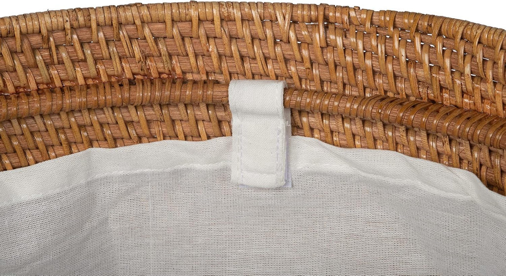Loma Round Rattan Hamper & Laundry Basket with Lid - Stylish Storage Decor Wicker, Storage Hamper - Organizer &