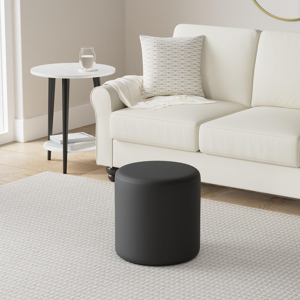 LeatherSoft Ottoman, Black