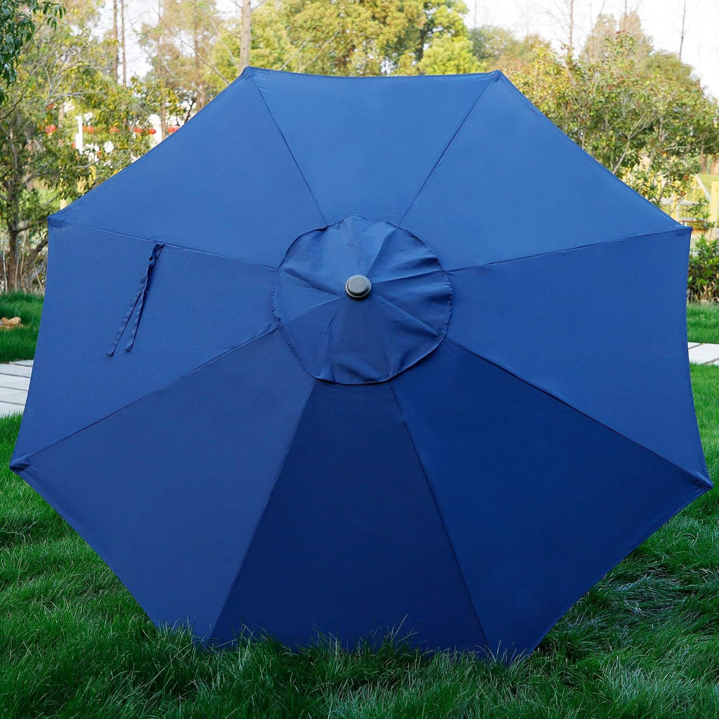 9' Outdoor Patio Umbrella, Outdoor Table Umbrella, Yard Umbrella, Market Umbrella with 8 Sturdy Ribs - Navy Blue