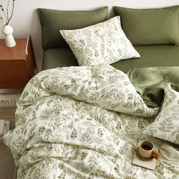Floral Duvet Cover Set, Botanical Vintage Flower Coquette Cottagecore Aesthetic for Women Teen Girls, Soft