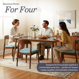 Calais Dining - Mid Century Modern 59-Inch Rectangular Dining Table for 4 - Solid Wood Kitchen and Dining Room Table