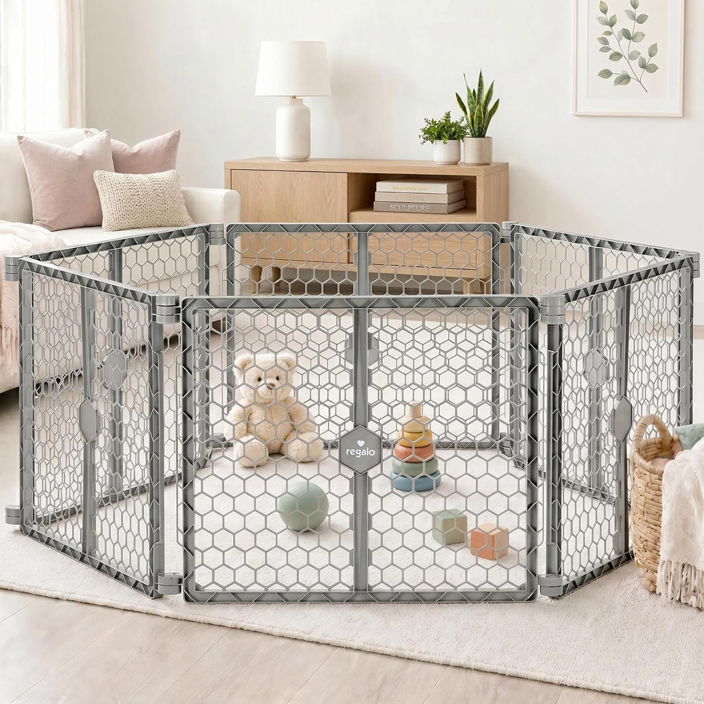 Safety 192" Plastic Super Wide Baby Gate & Play Yard with Door