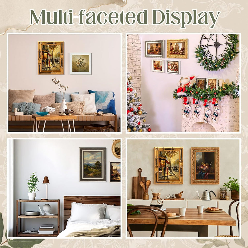 20 Pack Vintage Picture Frames for Wall,Simple Style | Tabletop Display Ornate, French Country Frames, Farmhouse