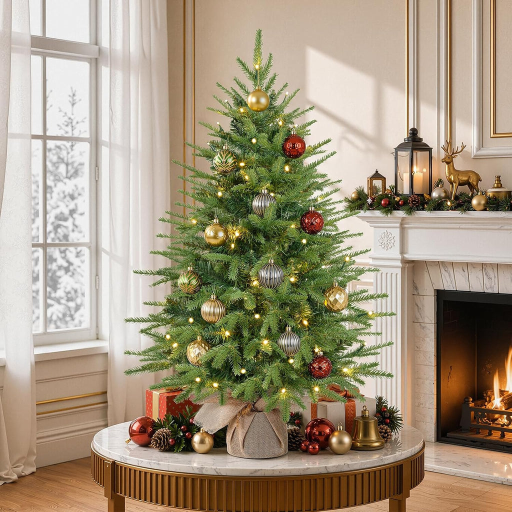Prelit Artificial Mini Christmas Tree for Tabletop Desk Decor, 3 to 4 ft