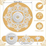 28'' Large PU Ceiling Medallion Combination Decorative 2.36'' ID French Style Chandelier Base Ceiling Medallion for
