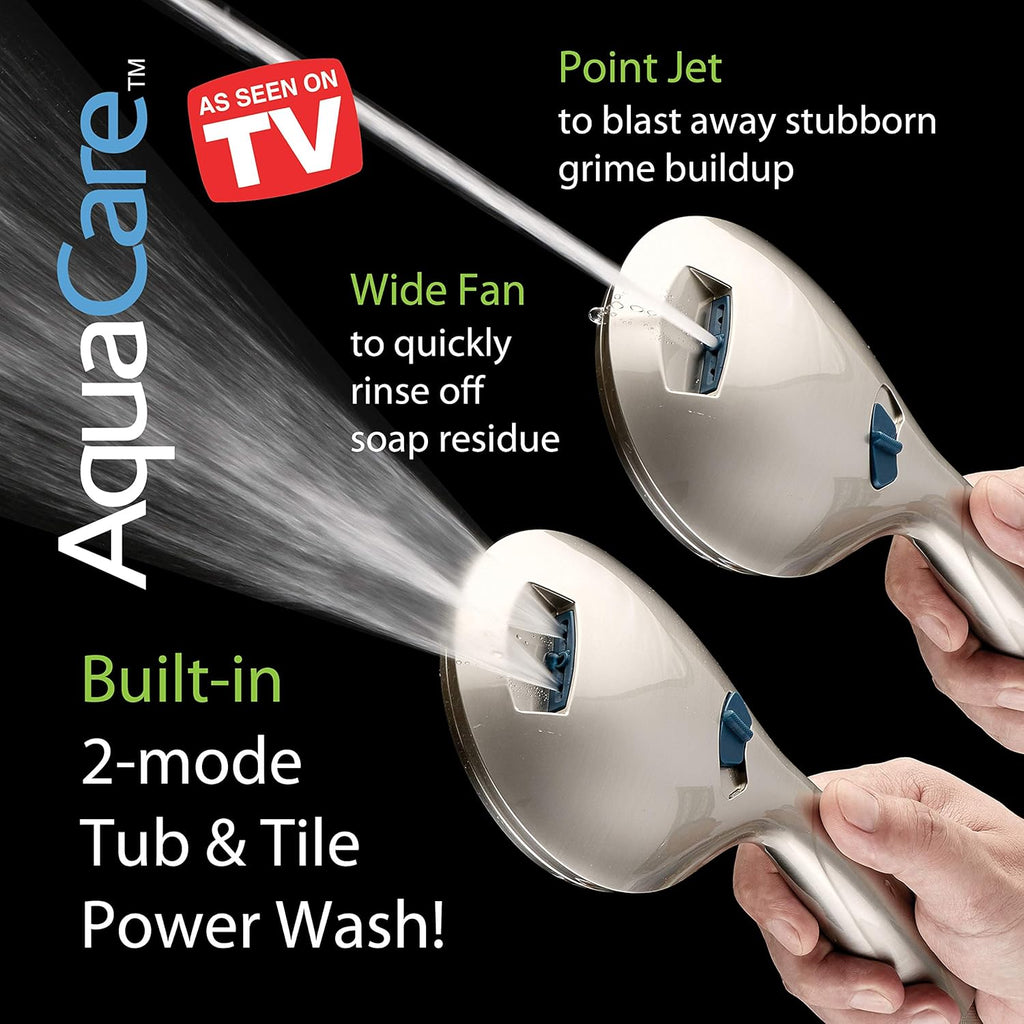 AquaCare High Pressure 8-mode Handheld Shower Head, Anti-clog Nozzles, Built-in Power Wash to Clean Tub, Tile & Pets