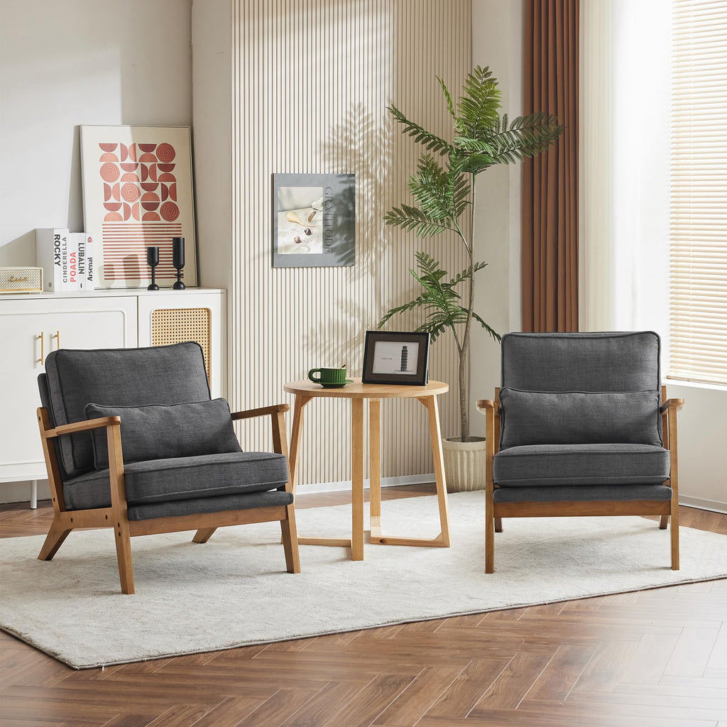 Mid-Century Lounge Accent Chair, Gray