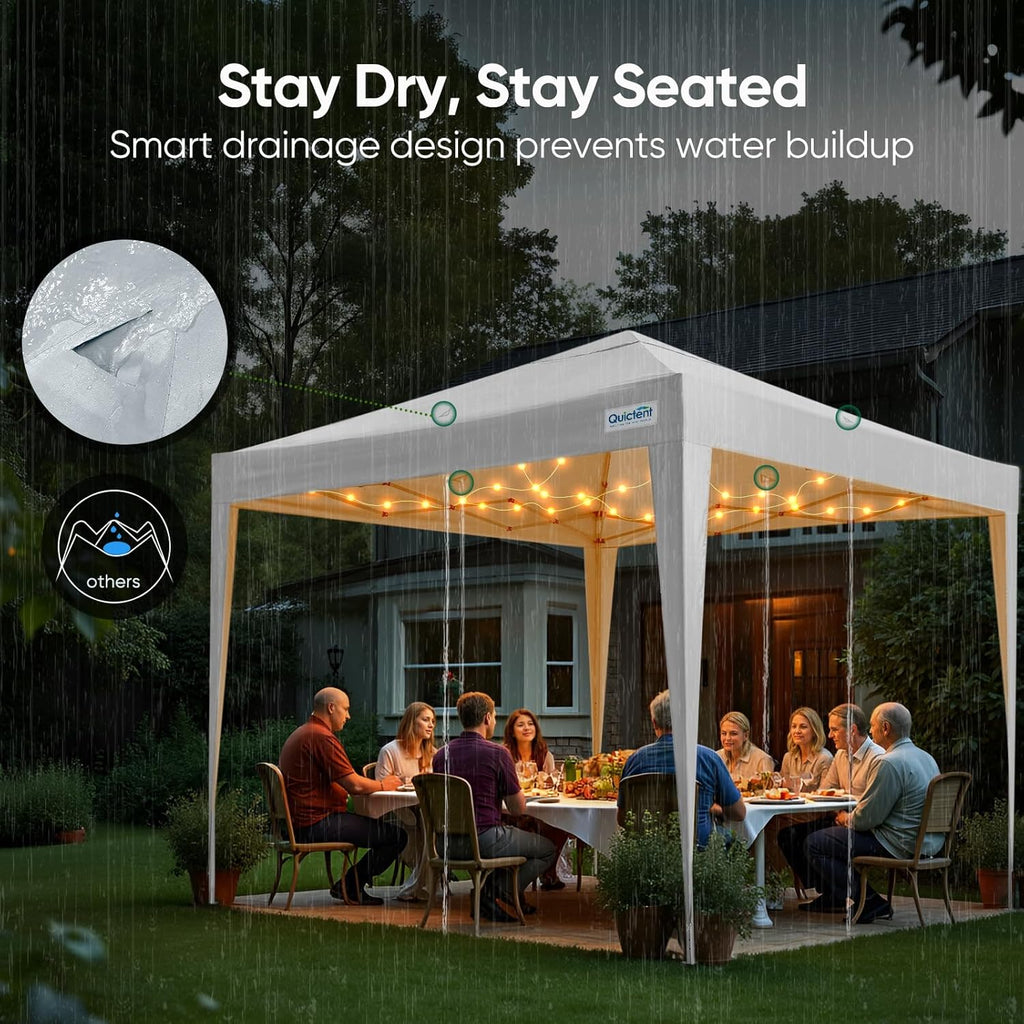10x10 Pop Up Canopy Tent Without Sidewall, Instant Setup Gazebo for 1 Person, Portable & Compact