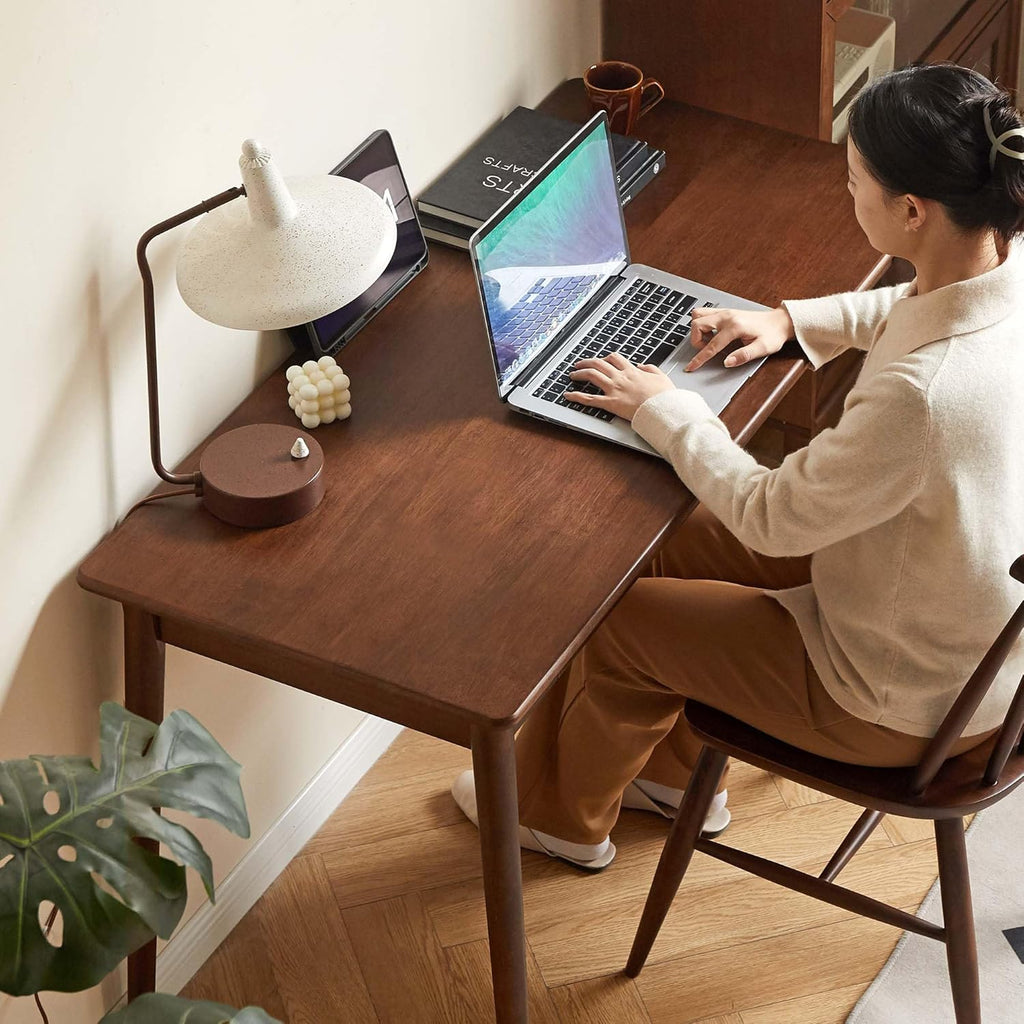 Computer Desk, Solid Wood Desk, Mid Century Modern Home Office