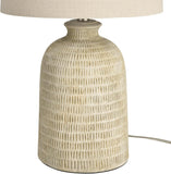 Home 24" Eggshell (Beige) Textured Honeycomb Cottage Farmhouse Table Lamp Table, Living Room, Dining, Entryway