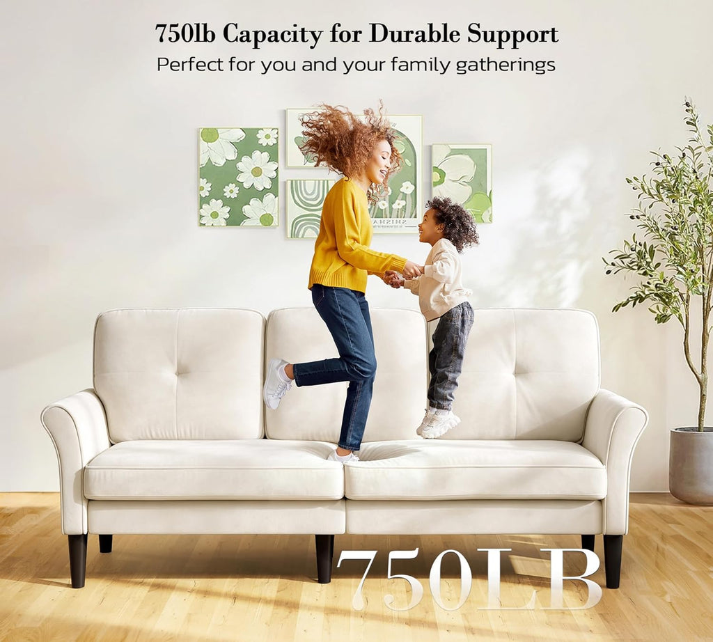 Sofa Set , Comfy Velvet 2 Piece Couch Sets , Tool-Free Setup 3 Seat Couch and Loveseat Sets, Modern Sofa and Loveseat