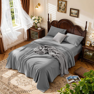 100% Egyptian Cotton Sheets 16" Deep Pocket, 4Pcs King