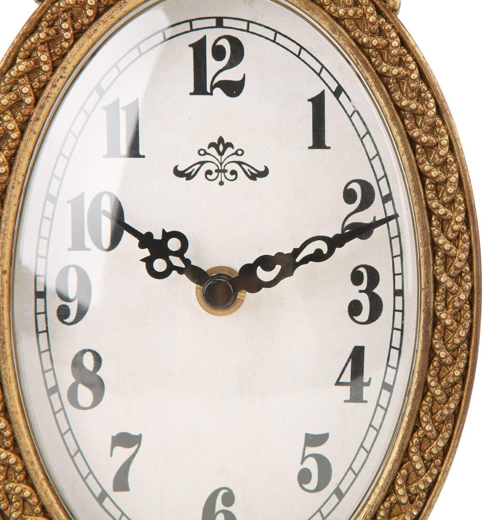 HOME Gold Table Clock Silent Non-Ticking