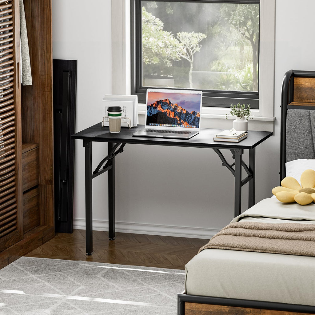 Small Computer Desk Folding Table - 43.3" Foldable Office Desk, No Assembly, Perfect for Small Spaces, or Apartment