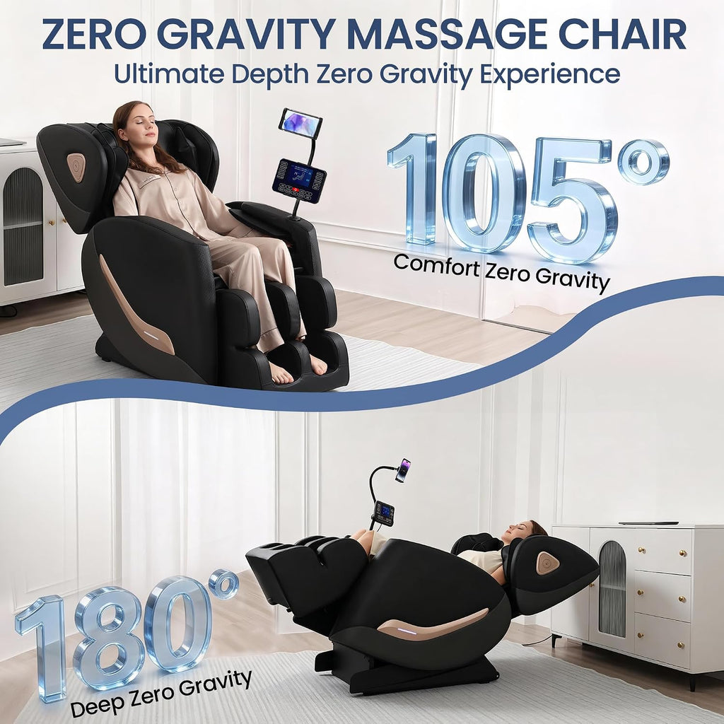Massage Chair Full Body, Zero Gravity Massage Chair with 10 Fix Rollers, Massage Chairs Recliner with Heating