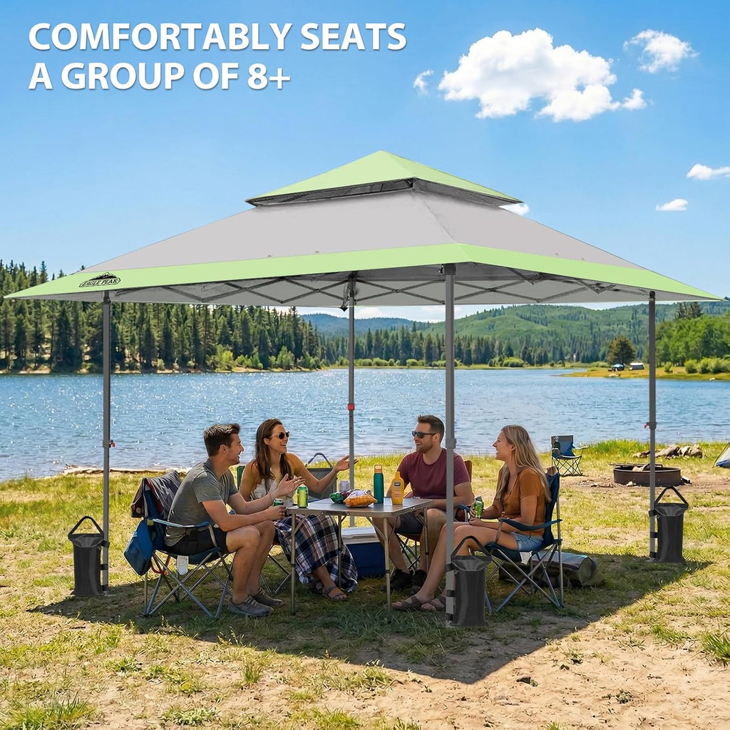 13x13 Straight Leg Pop Up Canopy Tent Instant Outdoor Canopy Easy Single Person Set up Folding Shelter w/Auto Extending