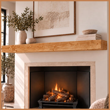 Fireplace Mantel - Wall-Mounted Mantles for Over Fireplace - Farmhouse Fireplace Mantle Shelves - Handcrafted Wood