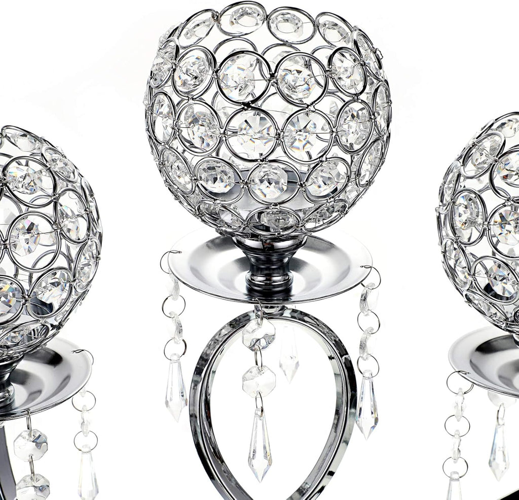 3 Arms Crystal Candle Holders Bowls Tealight Candelabras Candlestick Candle Stand OrnamentsHome Decoration