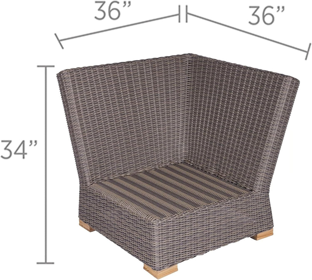Sanibel Teak Sectional Couch Corner Section, Navy