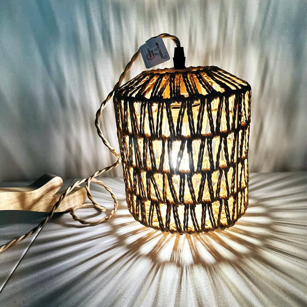 Plug in Wall Sconces Set of Two Hand Woven Lamp with Cord Rattan Lights Farmhouse Sconce Mounted Light Boho