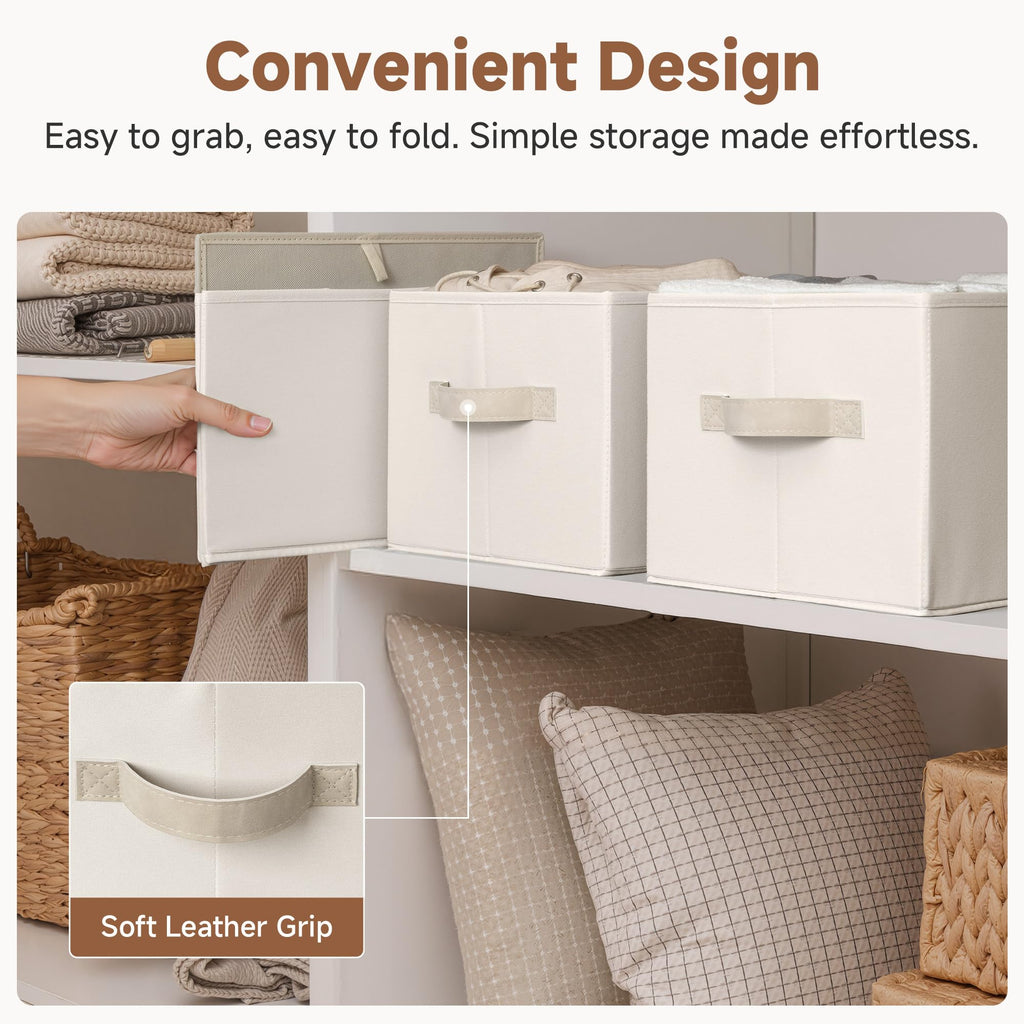 Bins, Beige (Cottlyn Fabric), 3-Pack, Large