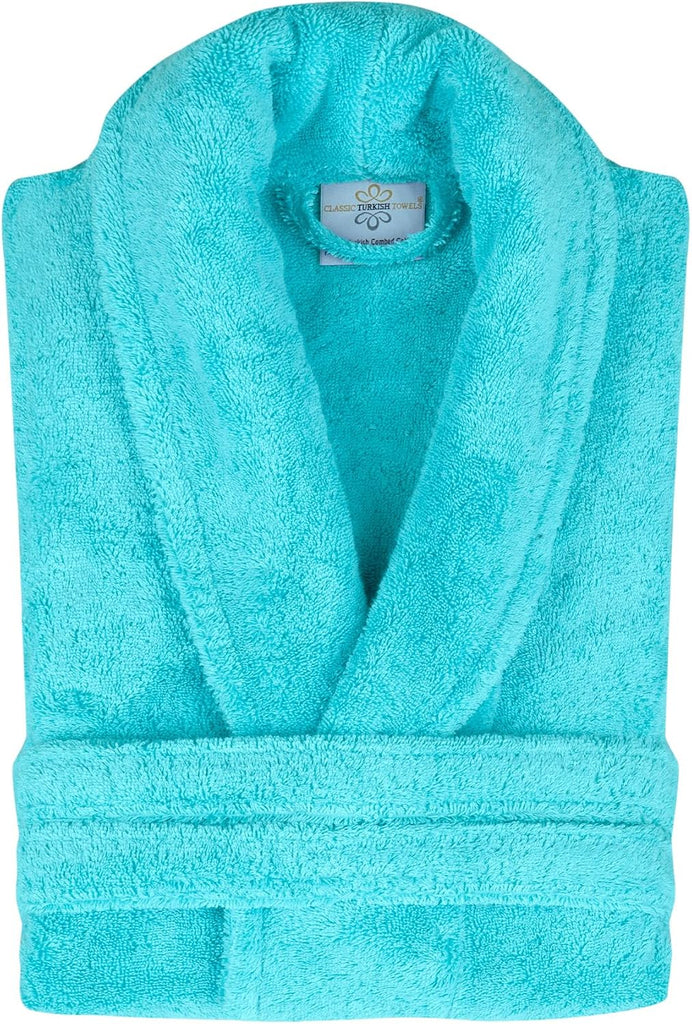 CTT Premium 100% Turkish Cotton Terry Cloth Bath Robe for Women & Men, Soft & Plush Long Unisex Robe