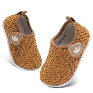 Baby Sneakers Boys Girls Slip On Shoes Infant First Walking Shoes Baby Barefoot Shoes Brown