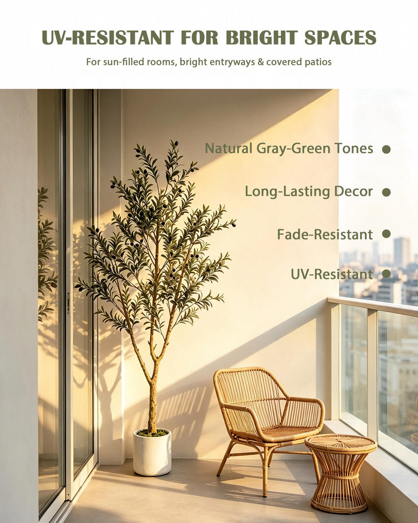 Faux Olive Tree 6ft, Artificial Olive Tree for Indoor Decor