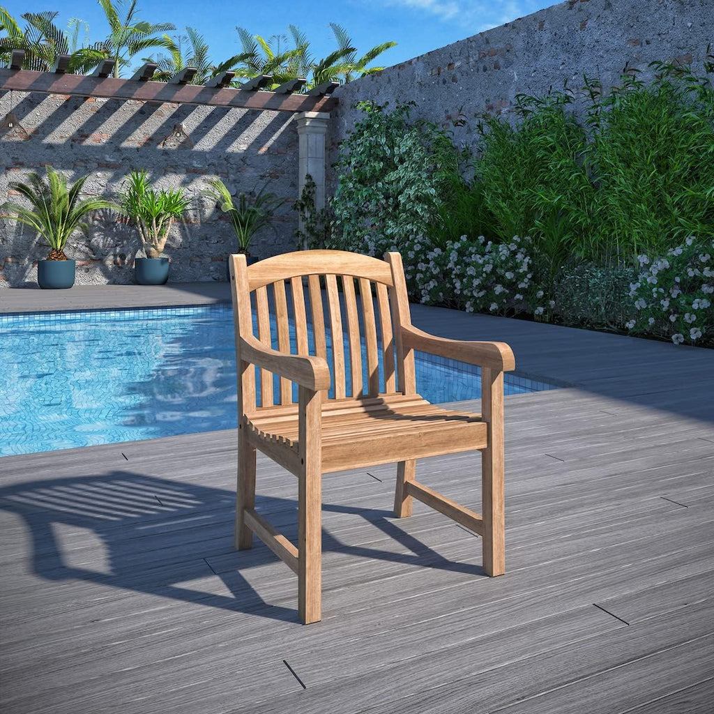 Pennsylvania 7-Piece Outdoor Rectangular Dining Table Set | Certified Teak | Ideal for Patio and Indoors