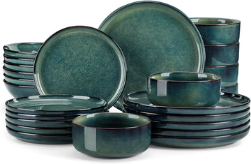Starry Plates and Bowls Sets for 6, 24 Pieces Dinnerware Sets