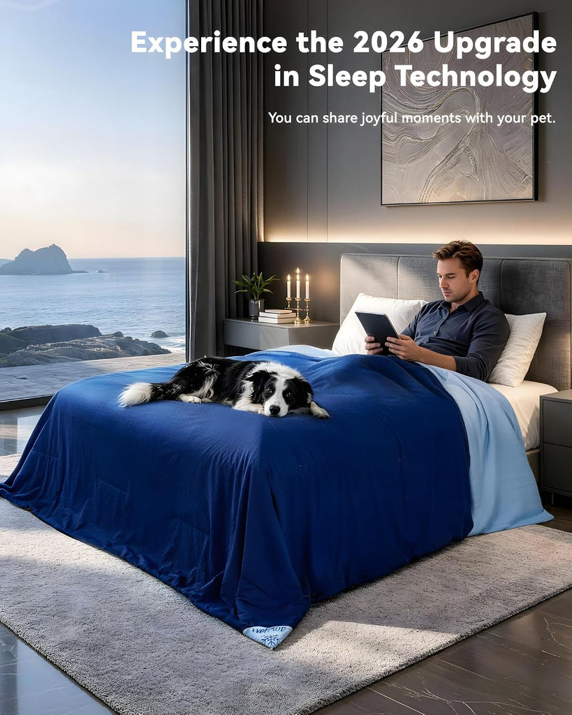 Cooling Comforter Double Sided Cooling Blankets for Hot Sleepers Silky Soft Nylon Spandex Summer Comforter Q-Max 0.48