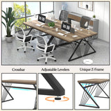 Computer Desk, Modern Home Office Desk, Industrial Wood and Metal Study Writing Work PC Table Living Room, Rustic Oak