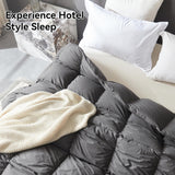 Goose Feather Down Fiber Comforter Oversize King, 100% Organic Cotton Fabric Duvet Insert,1200TC,750