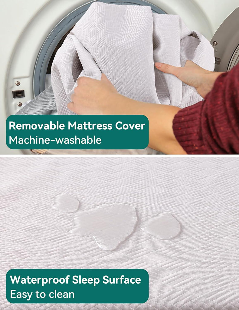 Memory Foam Crib Mattress, Breathable Dual Sided Toddler Mattress | Waterproof Removable Machine Washable Cover