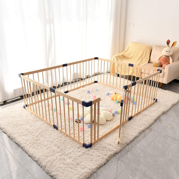 Wooden Playpen,CPC Certified,New Zealand Pine Wood,59.05x70.86Inches