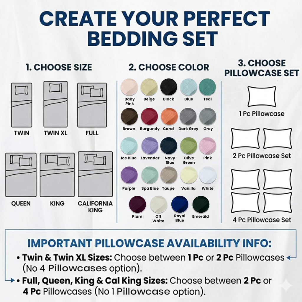 LUX Décor Queen Sheet Set - 4 Piece Ultra-Soft Microfiber Bed Sheets with Flat Sheet, 16 Inches Deep Pocket Fitted