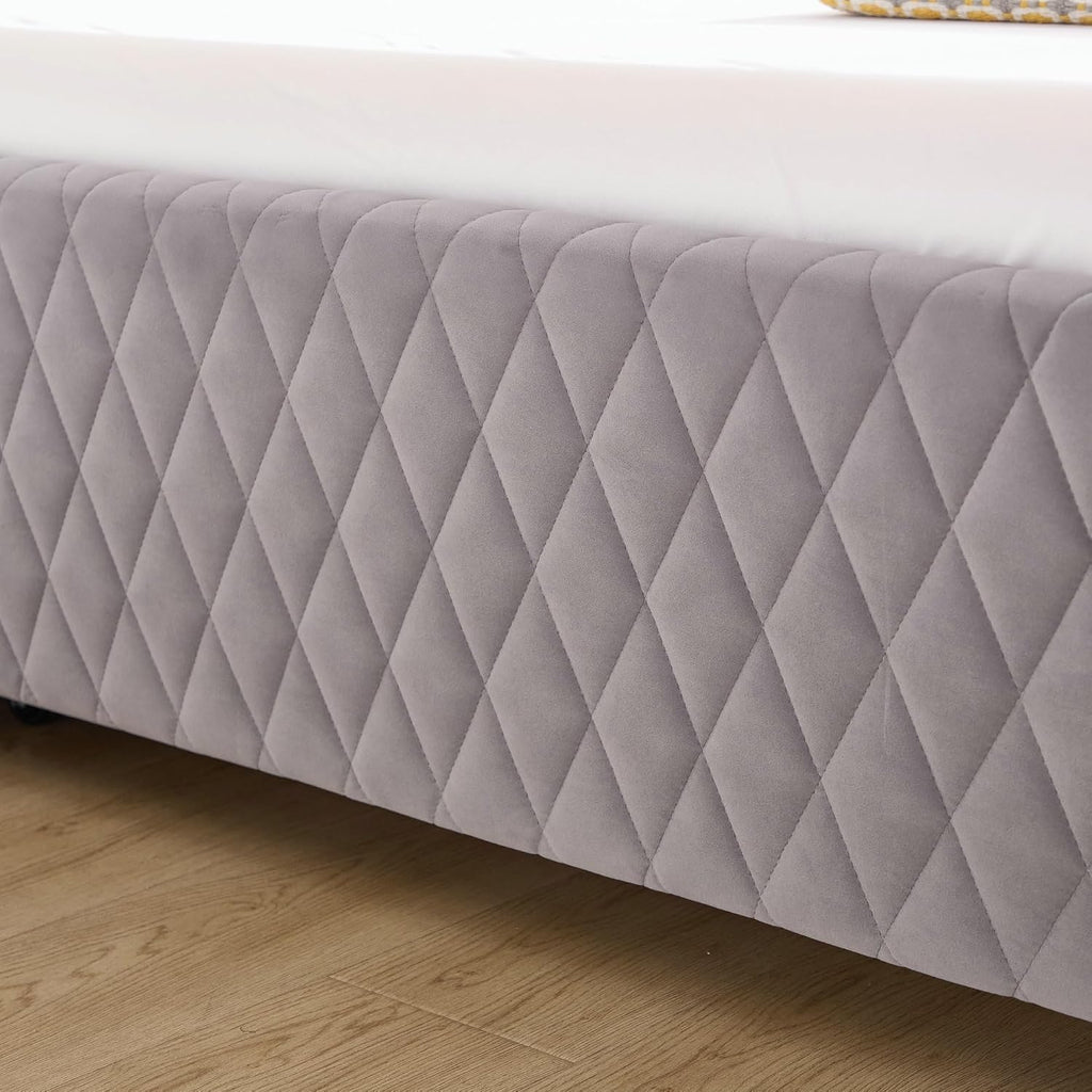 Full Size Daybed with Trundle,Velvet Upholstered Day Bed Frame Full with USB Port and Solid Wood Slat Support,L