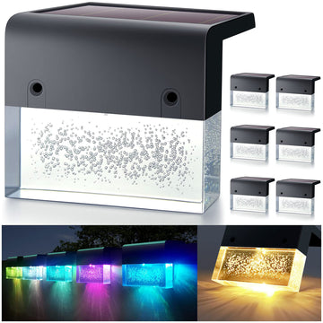 Solar Deck Lights LED Waterproof Solar Step Lights Outdoor 6 Pack