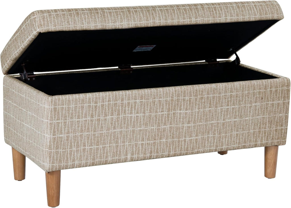 Malmo 36" Storage Bench - Tan Geometric Pattern