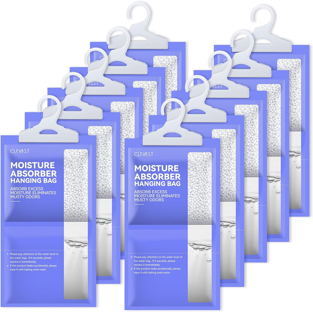 Moisture Absorbers Packets 10 Pack, Dehumidifier Bags for Closet, Unscented Hanging Humidity Absorber in Wardrobes