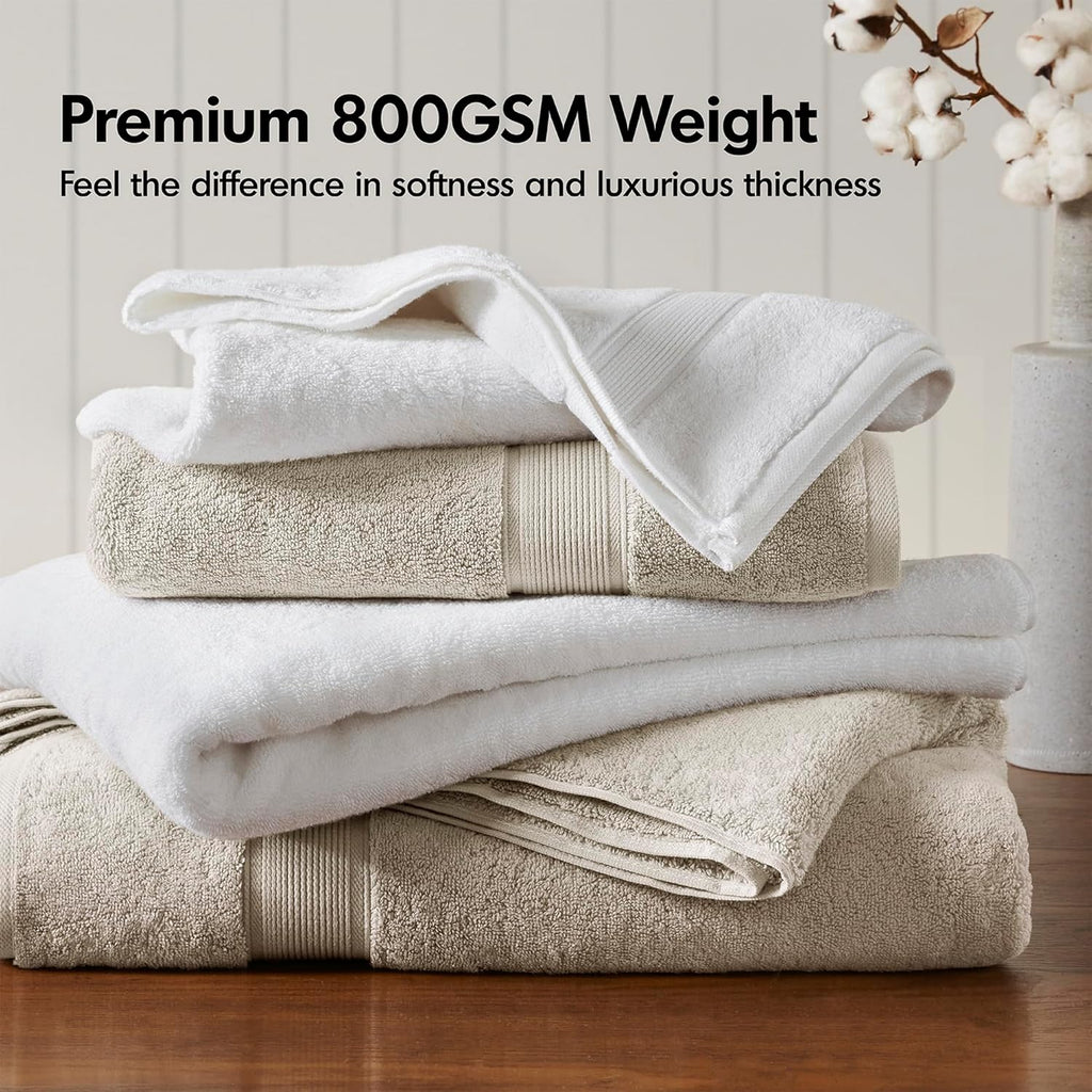 Park Cotton Bath Sheet 2 Piece Oversized, 800GSM, 34" x 68" Natural | Long Staple, Highly Absorbent Bath Towel