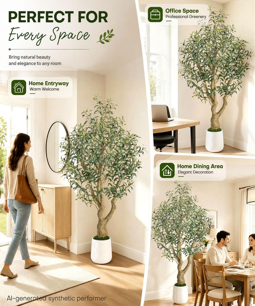 6ft Artificial Olive Tree: Large Lifelike Plant