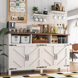 Buffet Sideboard with Storage Farmhouse with 4 Doors