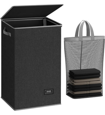 90L Laundry Hamper with Lid, Large Collapsible Laundry Basket
