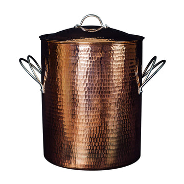 Big Beautiful Stock Pot with Lid | 14 Qt Capacity | 10 in Diameter, 12 in Deep | Pure Copper, Heavy Gauge, Hand