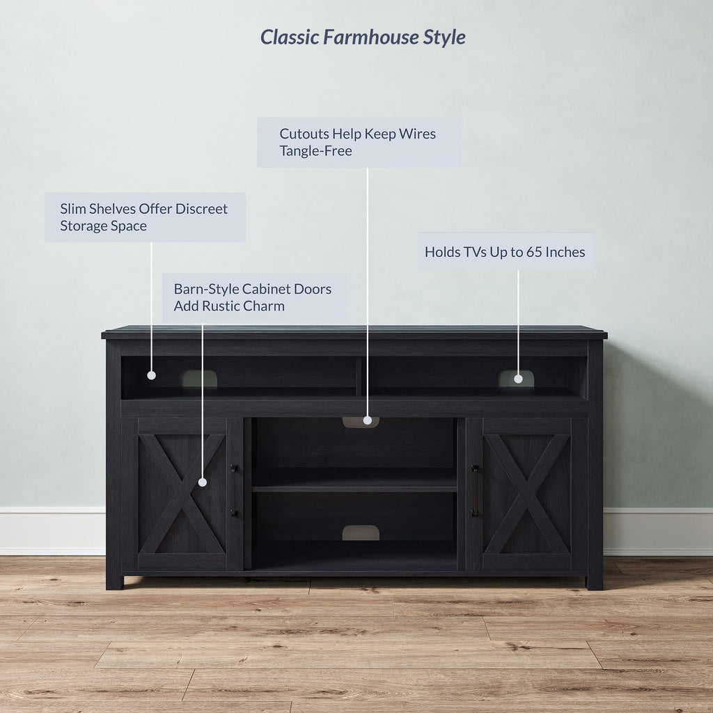 58" Corin TV Stand & Media Entertainment Center - Rustic Grey